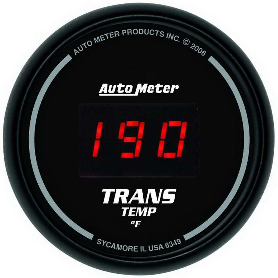 AutoMeter GAUGE, TRANS TEMP, 2 1/16", 340?F, DIGITAL, BLACK DIAL W/ RED LED