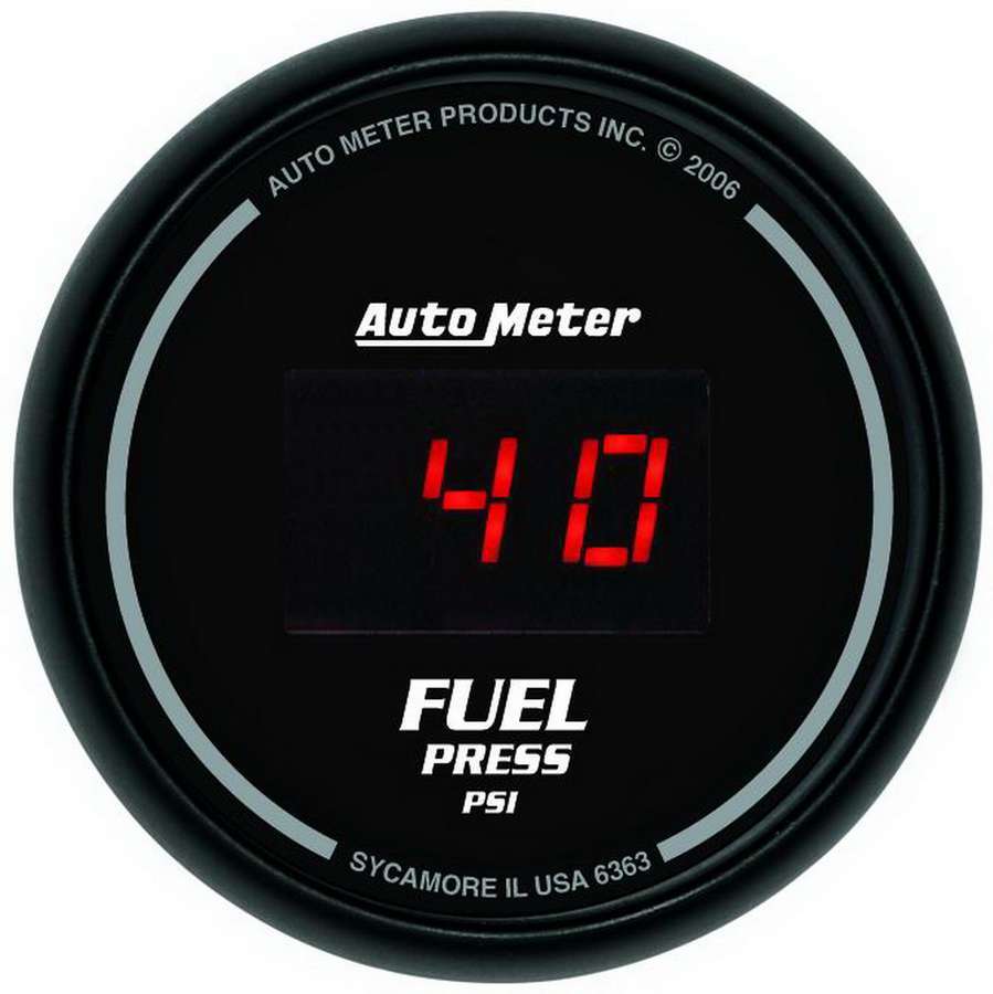 AutoMeter GAUGE, FUEL PRESSURE, 2 1/16", 100PSI, DIGITAL, BLACK DIAL W/ RED LED