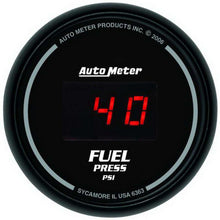 Cargar imagen en el visor de la galería, AutoMeter GAUGE, FUEL PRESSURE, 2 1/16&quot;, 100PSI, DIGITAL, BLACK DIAL W/ RED LED