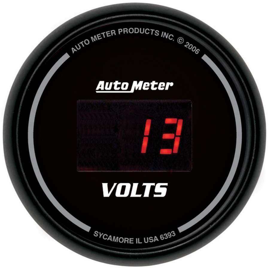 AutoMeter GAUGE, VOLTMETER, 2 1/16", 18V, DIGITAL, BLACK DIAL W/ RED LED