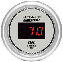 Cargar imagen en el visor de la galería, AutoMeter GAUGE, OIL PRESSURE, 2 1/16&quot;, 100PSI, DIGITAL, SILVER DIAL W/ RED LED