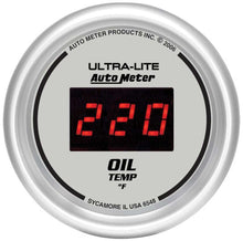 Load image into Gallery viewer, AutoMeter GAUGE, OIL TEMP, 2 1/16&quot;, 340?F, DIGITAL, SILVER DIAL W/ RED LED