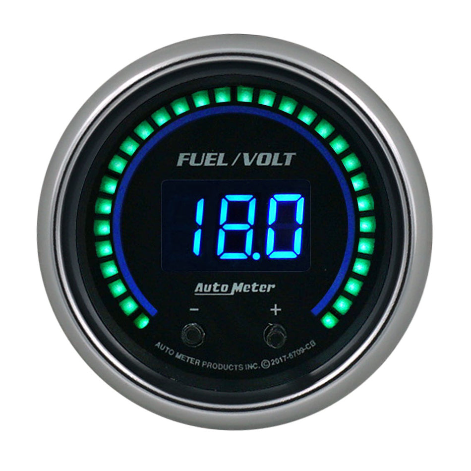 AutoMeter GAUGE, FUEL/VOLT, 2 1/16" TWO CHANNEL, SELECTABLE, COBALT ELITE DIGITAL