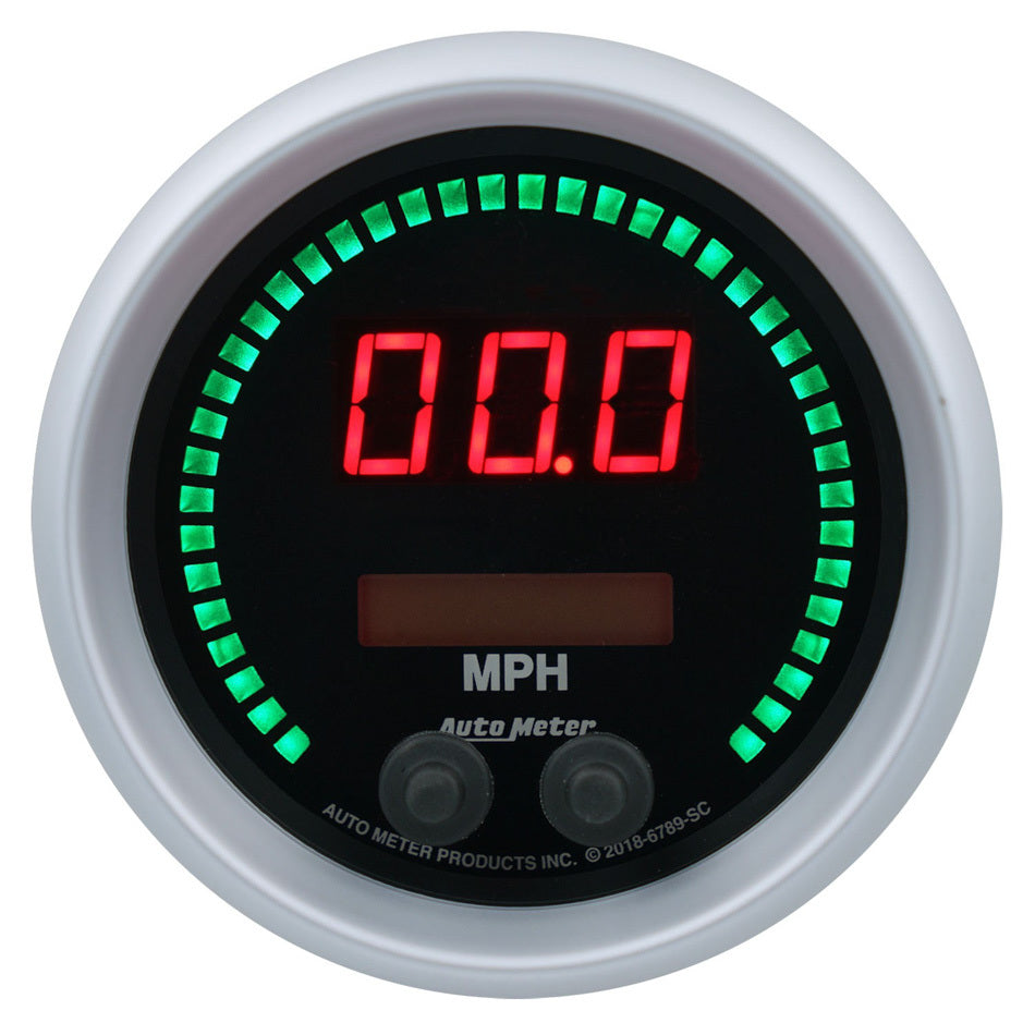 AutoMeter GAUGE, SPEEDO, 3 3/8", 260MPH / 260KMH, ELEC PROGRAM, SPORT-COMP ELITE DIGITAL