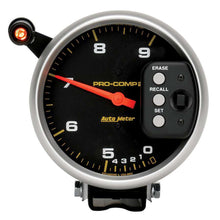 Load image into Gallery viewer, AutoMeter GAUGE, TACH, 5&quot;, 9K RPM, PEDESTAL DUAL RANGE W/ QUICK LITE &amp; PEAK MEM, PRO-COMP