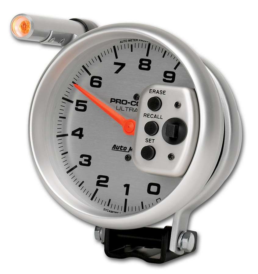 AutoMeter GAUGE, TACH, 5", 9K RPM, PEDESTAL W/ QUICK LITE, W/PEAK MEMORY, ULTRA-LITE