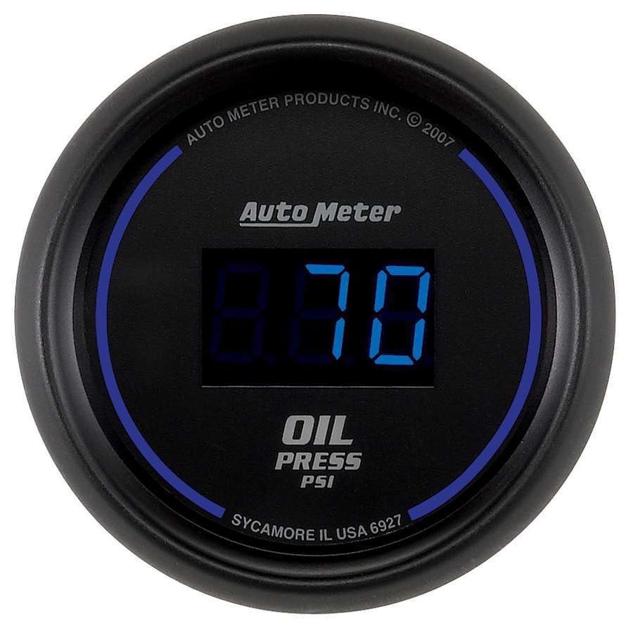 MANÓMETRO DE PRESIÓN DE ACEITE AutoMeter, 2 1/16", 100 PSI, DIGITAL, ESFERA NEGRA CON LED AZUL