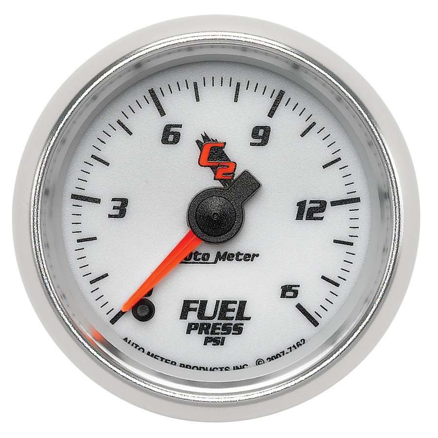 MANÓMETRO DE PRESIÓN DE COMBUSTIBLE AutoMeter, 2 1/16", 15 PSI, MOTOR PASO A PASO DIGITAL, C2