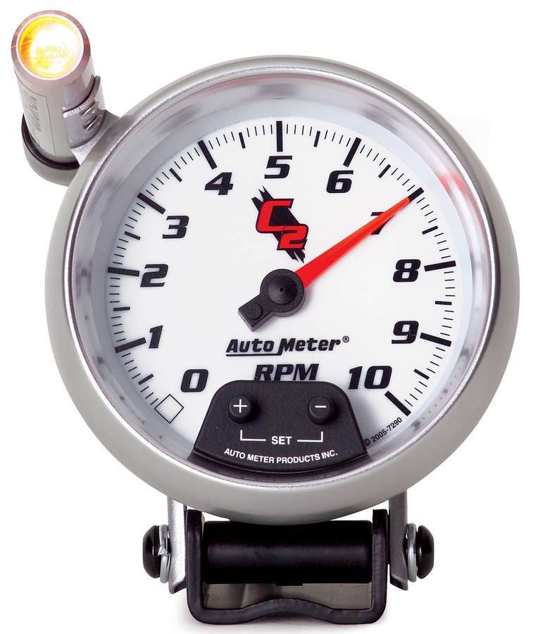 AutoMeter GAUGE, TACHOMETER, 3 3/4", 10K RPM, PEDESTAL W/ EXT. QUICK-LITE, C2