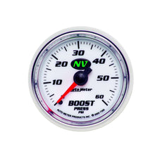 Load image into Gallery viewer, AutoMeter GAUGE, BOOST, 2 1/16&quot;, 60PSI, MECHANICAL, NV