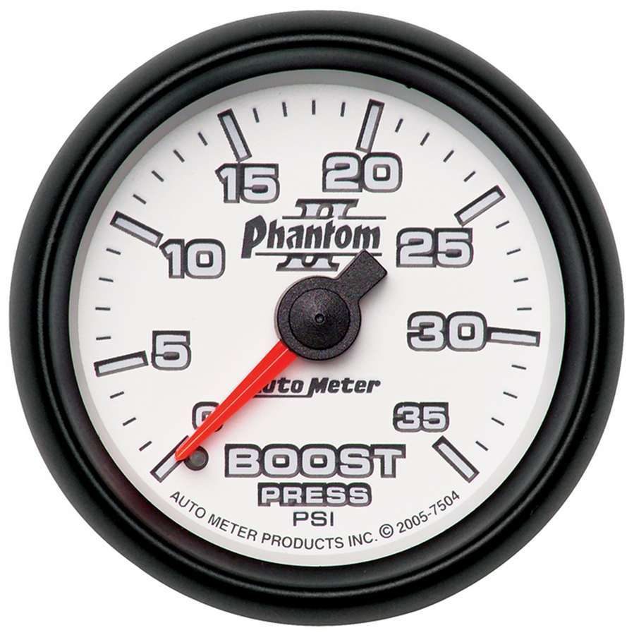 AutoMeter GAUGE, BOOST, 2 1/16", 35PSI, MECHANICAL, PHANTOM II