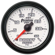 Load image into Gallery viewer, AutoMeter GAUGE, BOOST, 2 1/16&quot;, 35PSI, MECHANICAL, PHANTOM II