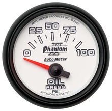 Load image into Gallery viewer, AutoMeter GAUGE, OIL PRESSURE, 2 1/16&quot;, 100PSI, ELECTRIC, PHANTOM II