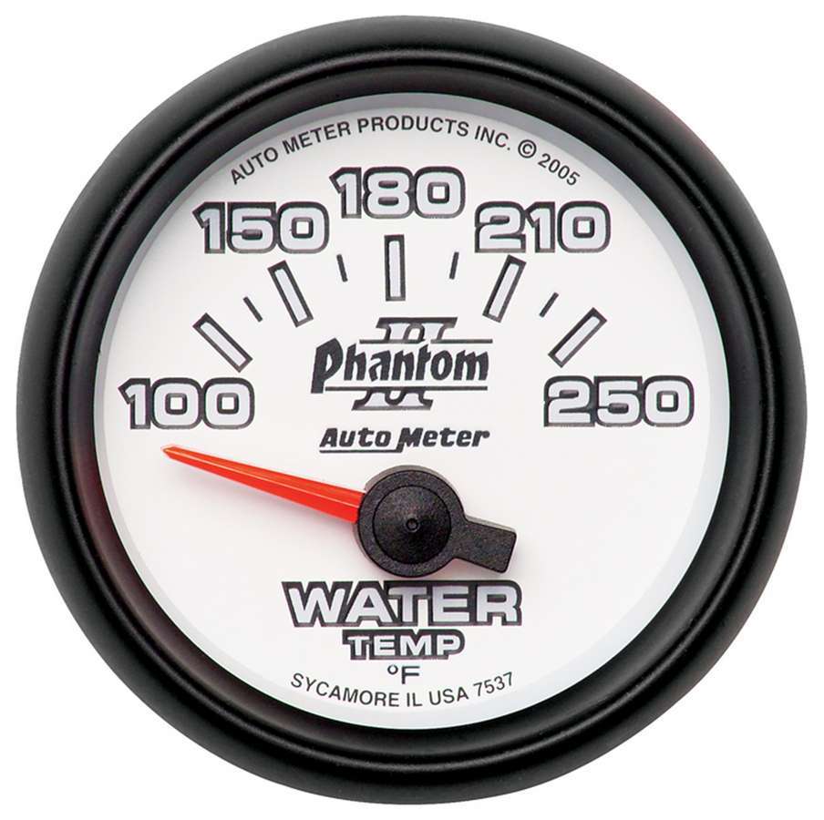 MEDIDOR DE TEMPERATURA DEL AGUA AutoMeter, 2 1/16", 100-250 °F, ELÉCTRICO, PHANTOM II