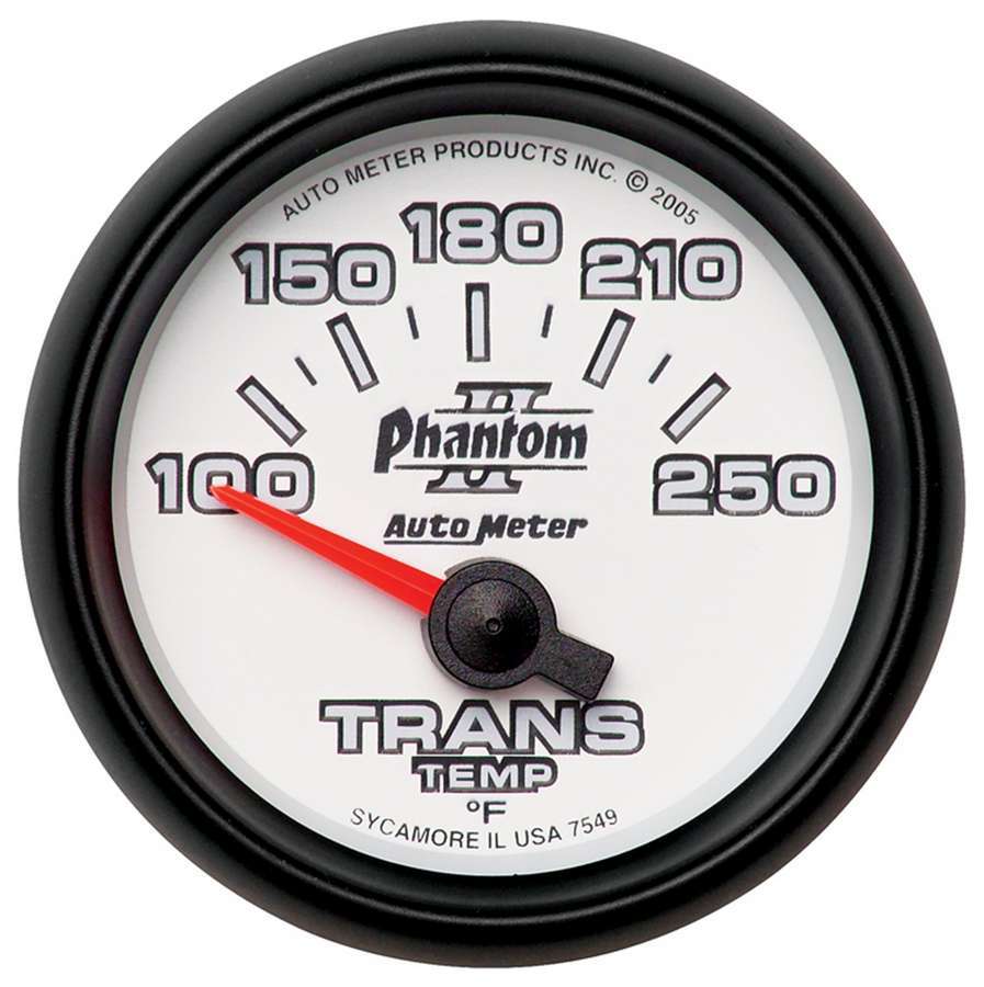 AutoMeter GAUGE, TRANSMISSION TEMP, 2 1/16", 100-250?F, ELECTRIC, PHANTOM II