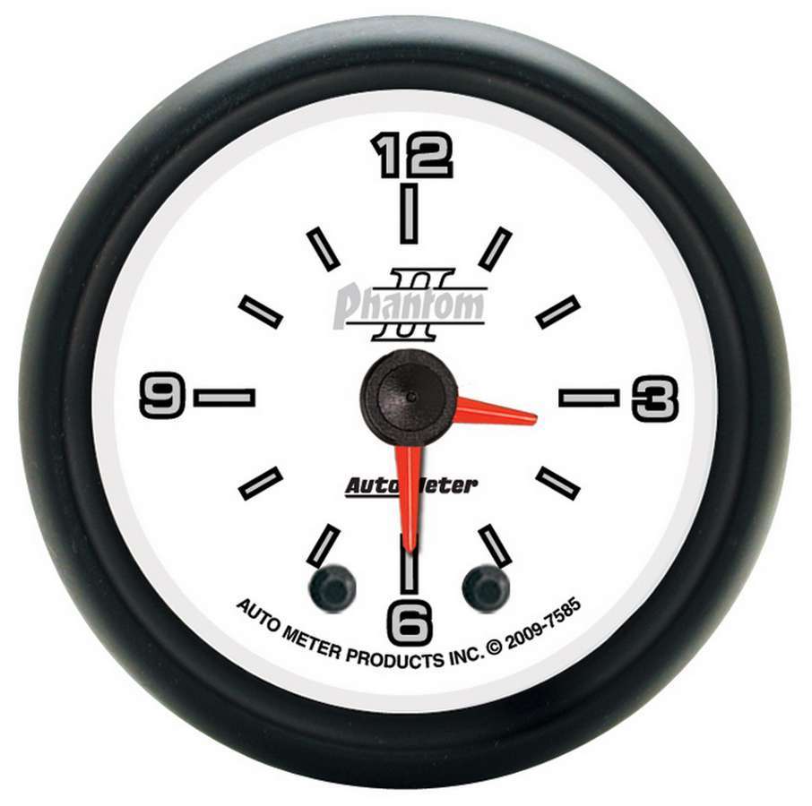 AutoMeter GAUGE, CLOCK, 2 1/16", 12HR, ANALOG, PHANTOM II