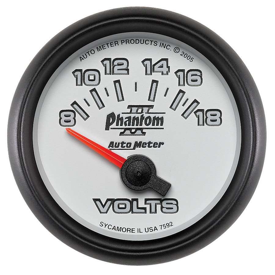 MEDIDOR DE VOLTÍMETRO AutoMeter, 2 1/16", 18 V, ELÉCTRICO, PHANTOM II