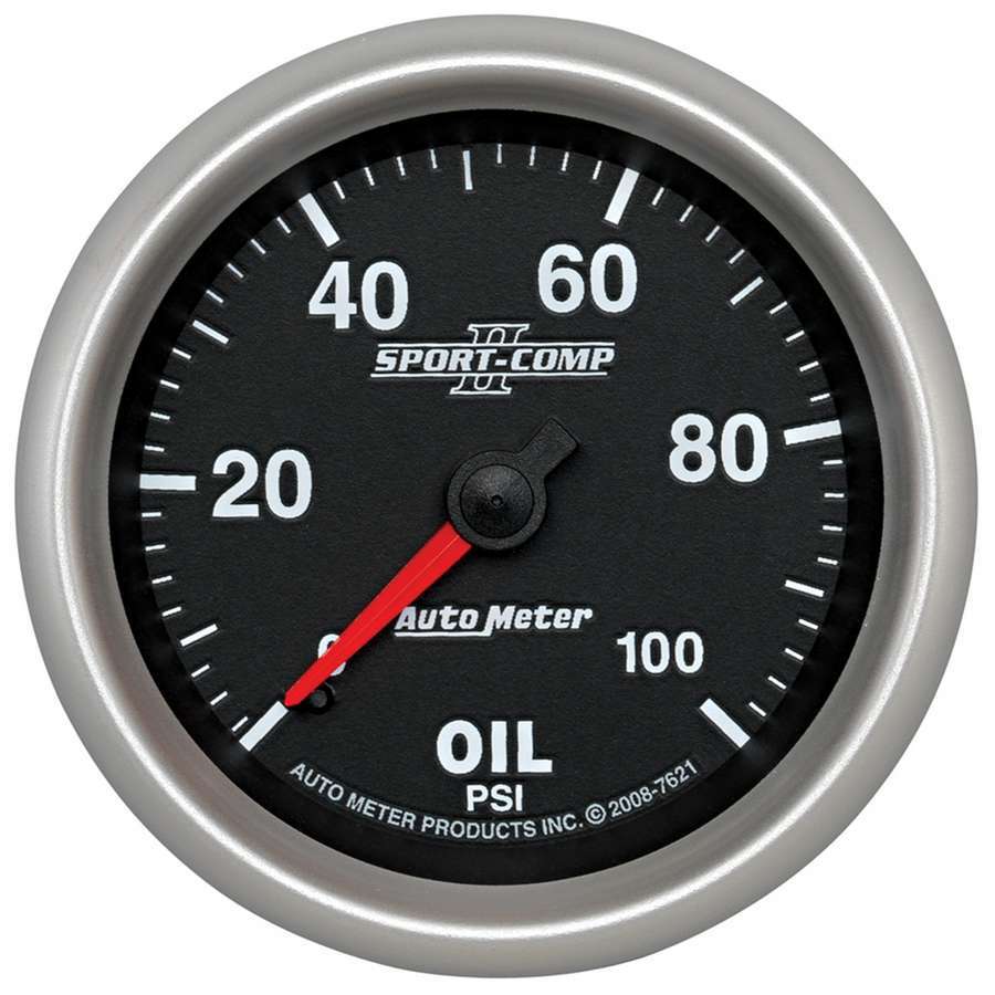 AutoMeter GAUGE, OIL PRESSURE, 2 5/8", 100PSI, MECHANICAL, SPORT-COMP II