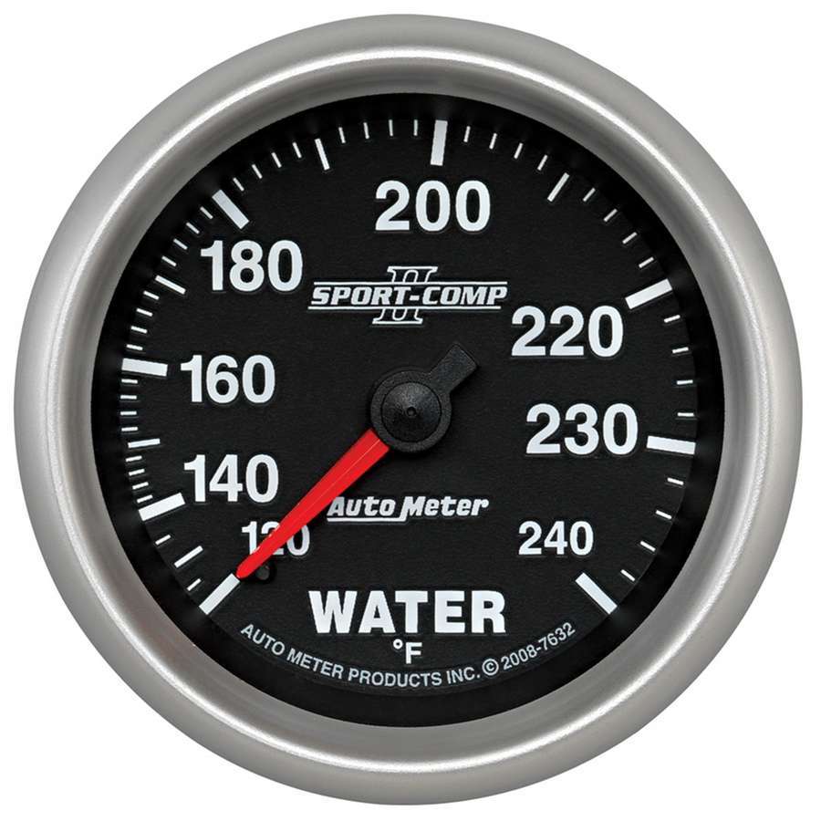 INDICADOR DE TEMPERATURA DEL AGUA AutoMeter, 2 5/8", 120-240 °F, MECÁNICO, SPORT-COMP II