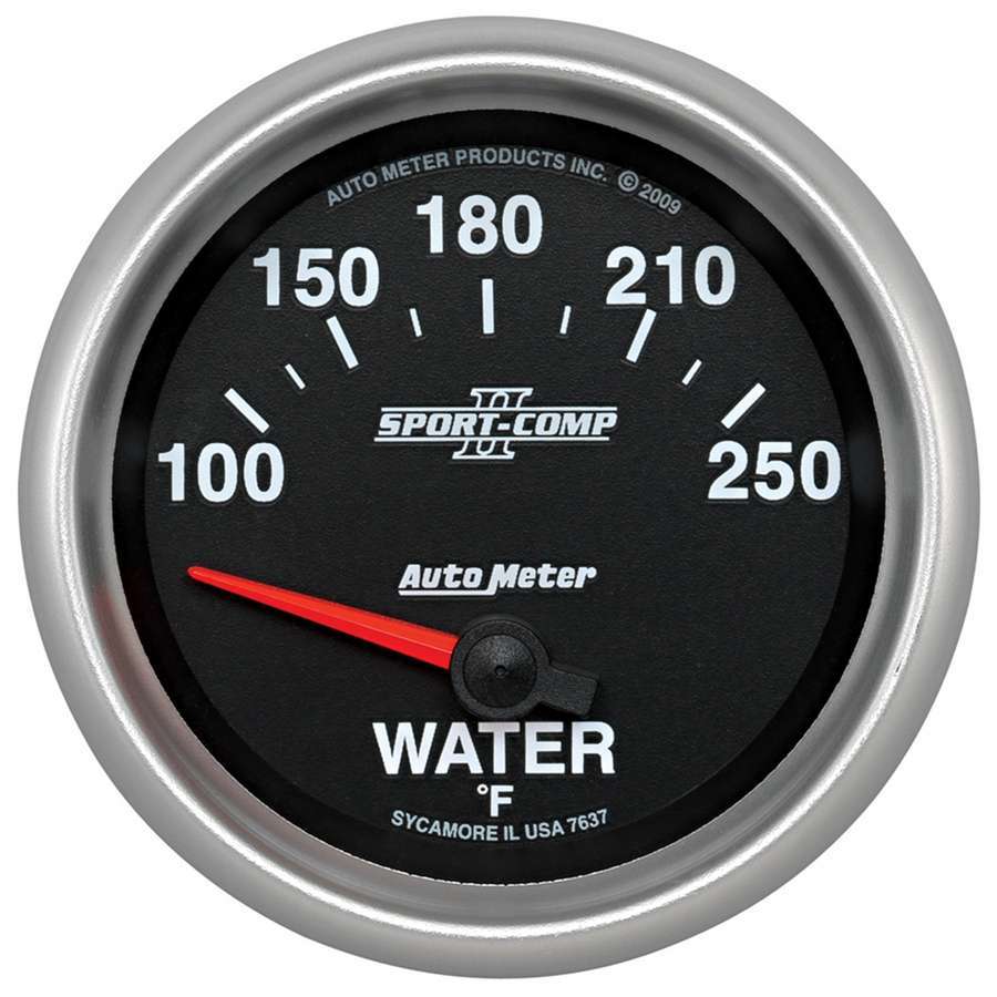 INDICADOR DE TEMPERATURA DEL AGUA AutoMeter, 2 5/8", 100-250 °F, ELÉCTRICO, SPORT-COMP II