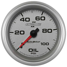 Cargar imagen en el visor de la galería, AutoMeter GAUGE, OIL PRESSURE, 2 5/8&quot;, 100PSI, MECHANICAL, ULTRA-LITE II