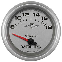 Cargar imagen en el visor de la galería, AutoMeter GAUGE, VOLTMETER, 2 5/8&quot;, 18V, ELECTRIC, ULTRA-LITE II