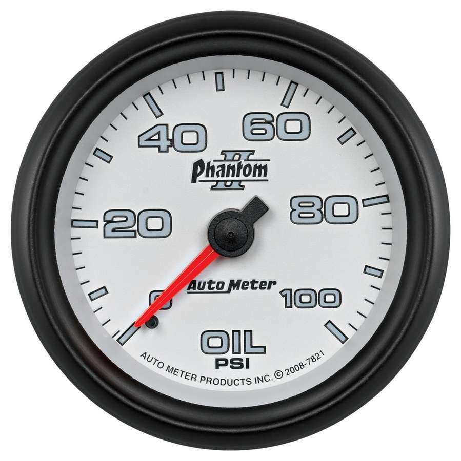 AutoMeter GAUGE, OIL PRESSURE, 2 5/8" , 100PSI, MECHANICAL, PHANTOM II