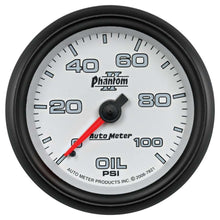 Cargar imagen en el visor de la galería, AutoMeter GAUGE, OIL PRESSURE, 2 5/8&quot; , 100PSI, MECHANICAL, PHANTOM II