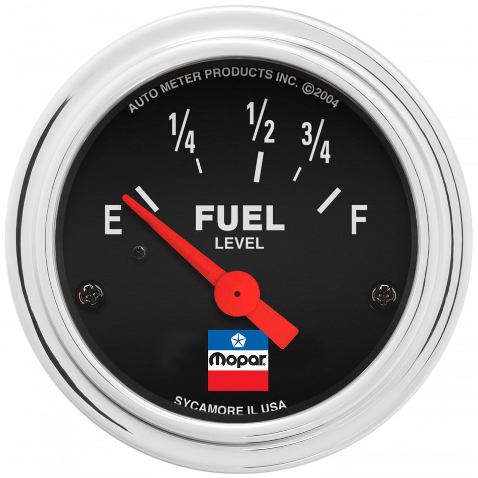 AutoMeter GAUGE, FUEL LEVEL, 2-1/16", 73 E/8-12 F, ELEC, MOPAR CLASSIC