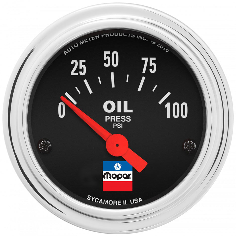 AutoMeter GAUGE, OIL PRESS, 2-1/16", 0-100 PSI, ELEC, MOPAR CLASSIC