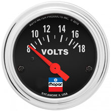 Cargar imagen en el visor de la galería, AutoMeter GAUGE, VOLTMETER, 2-1/16&quot;, 8-18 VOLTS, ELEC, MOPAR CLASSIC