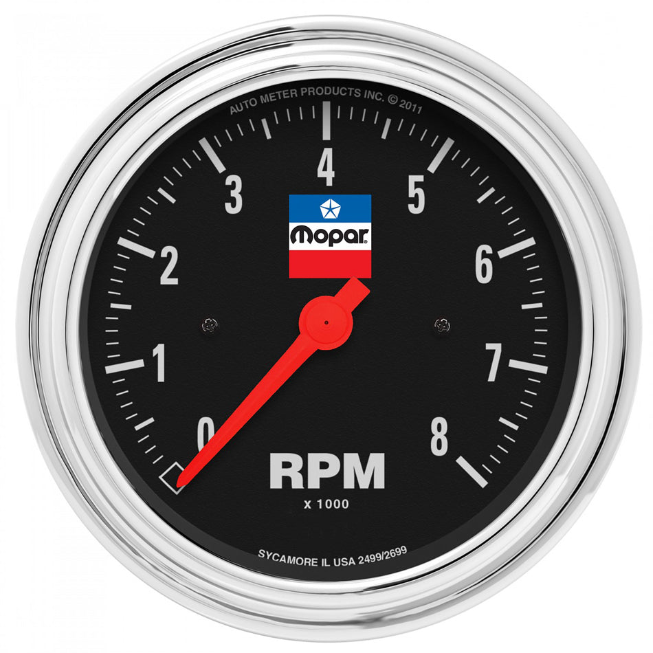 AutoMeter GAUGE, TACHOMETER, 3-3/8", 8,000 RPM, 4,6,8 CYL, IN-DASH, MOPAR CLASSIC