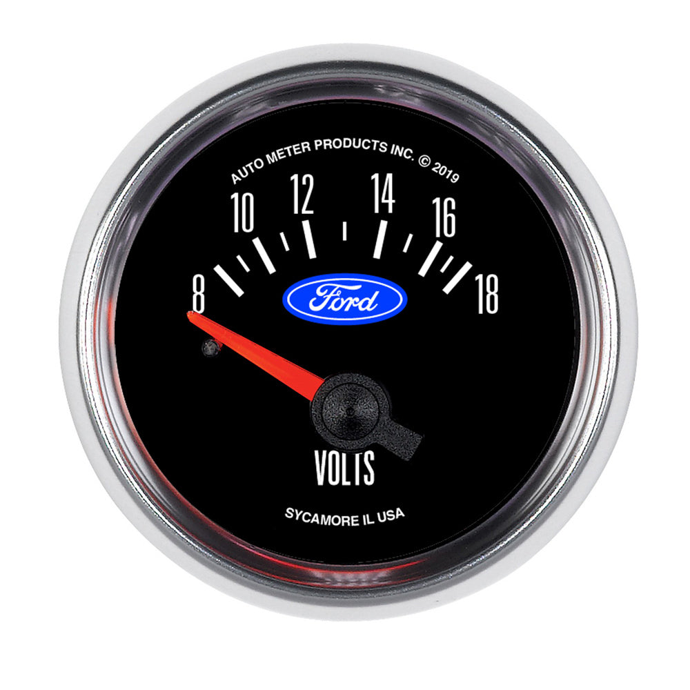 AutoMeter GAUGE, VOLTMETER, 2 1/16", 18V, ELEC, FORD RACING