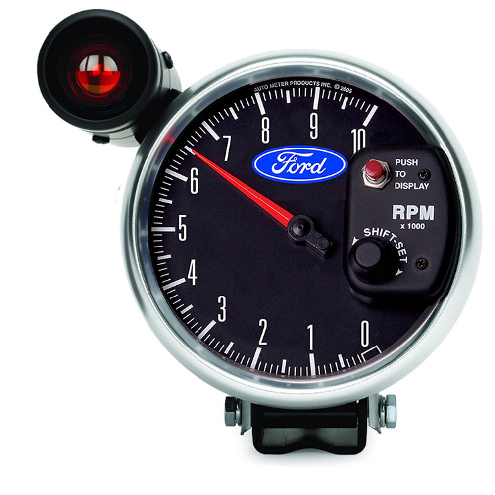 AutoMeter GAUGE, TACHOMETER, 5", 10K RPM, PEDESTAL W/ EXT. SHIFT-LITE, FORD