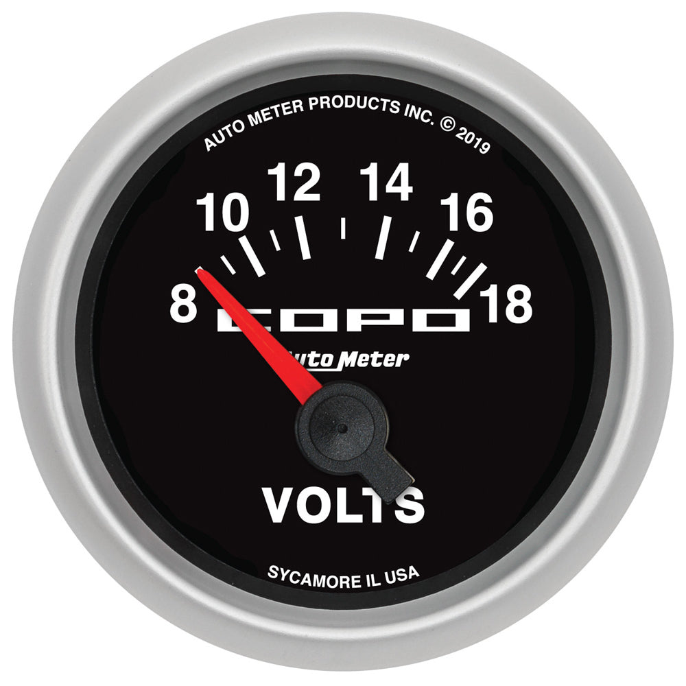 AutoMeter GAUGE, VOLTMETER, 2 1/16", 18V, ELECTRIC, COPO