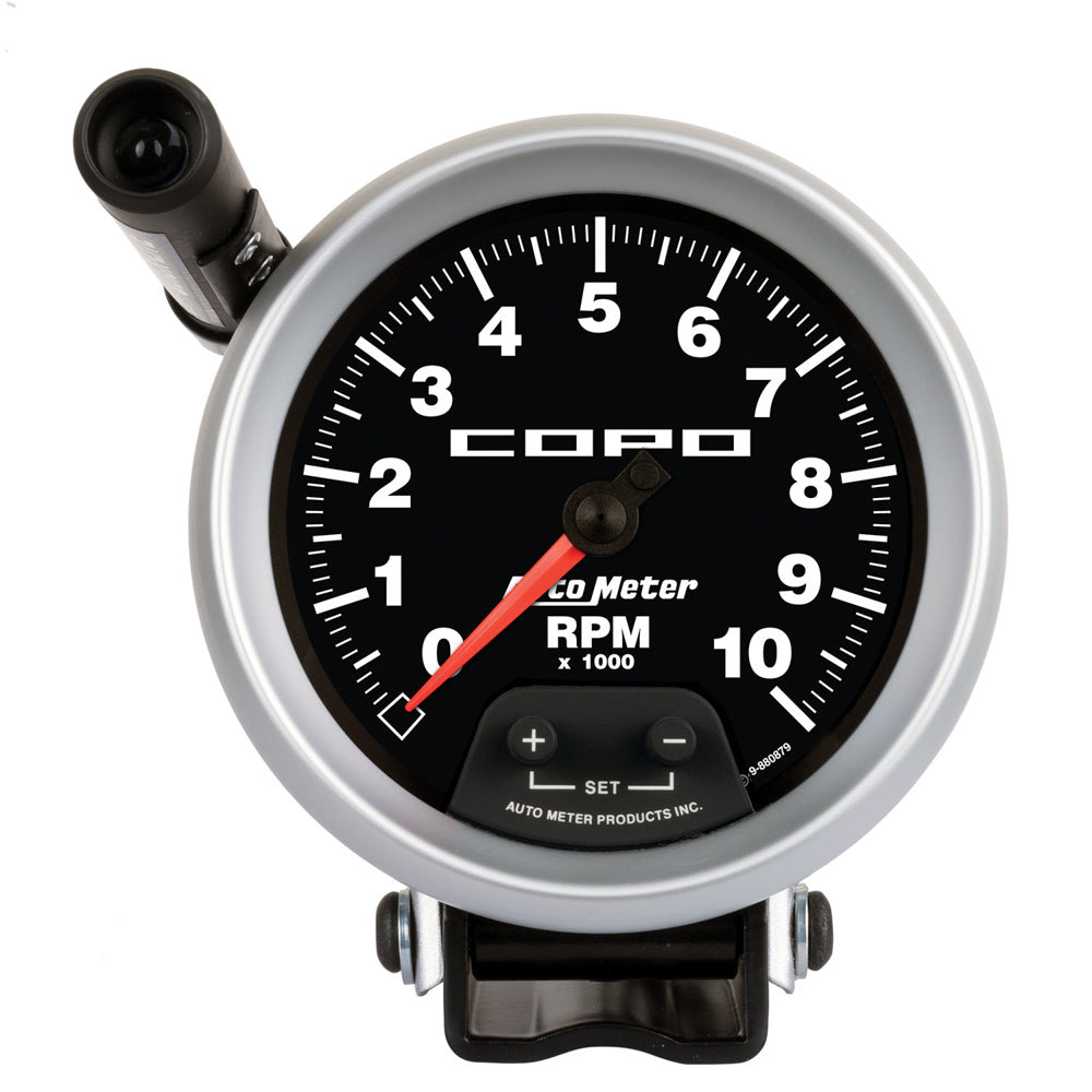 AutoMeter GAUGE, TACHOMETER, 3 3/4", 10K RPM, PEDESTAL W/ EXT. QUICK-LITE, COPO