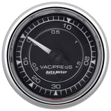 Indicador de vacío y presión de 30 HG/30 PSI AutoMeter2/16 Chrono Chrome