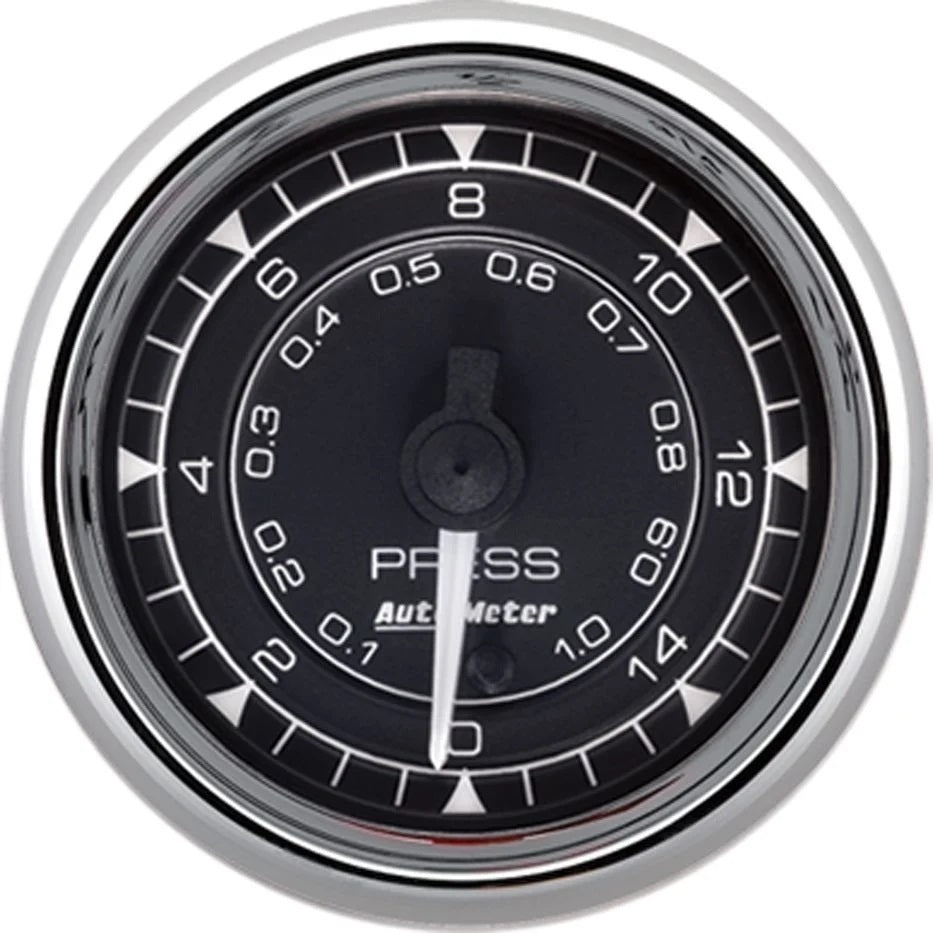 AutoMeter2/16 Chrono Chrome Gauge Pressure  15PSI