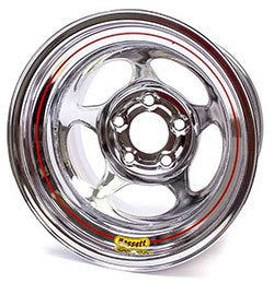 Bassett Wheel 5x 5in 15 x 10 Chrome 4.5in BS.