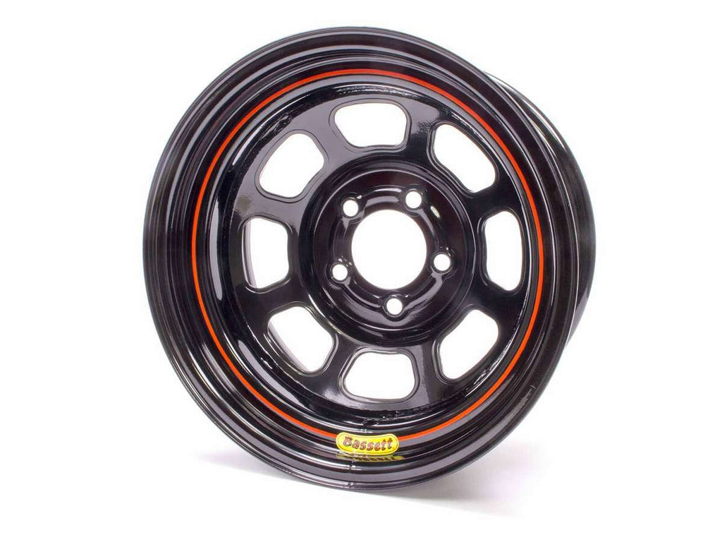 Bassett 15x7 5x5 3.75in BS Black Rolled Wheel