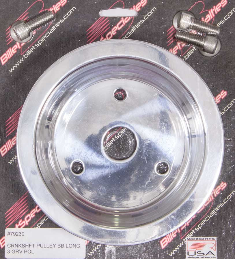 Billet Specialties BBC 3 GRV Crank Pulley LWP Polished