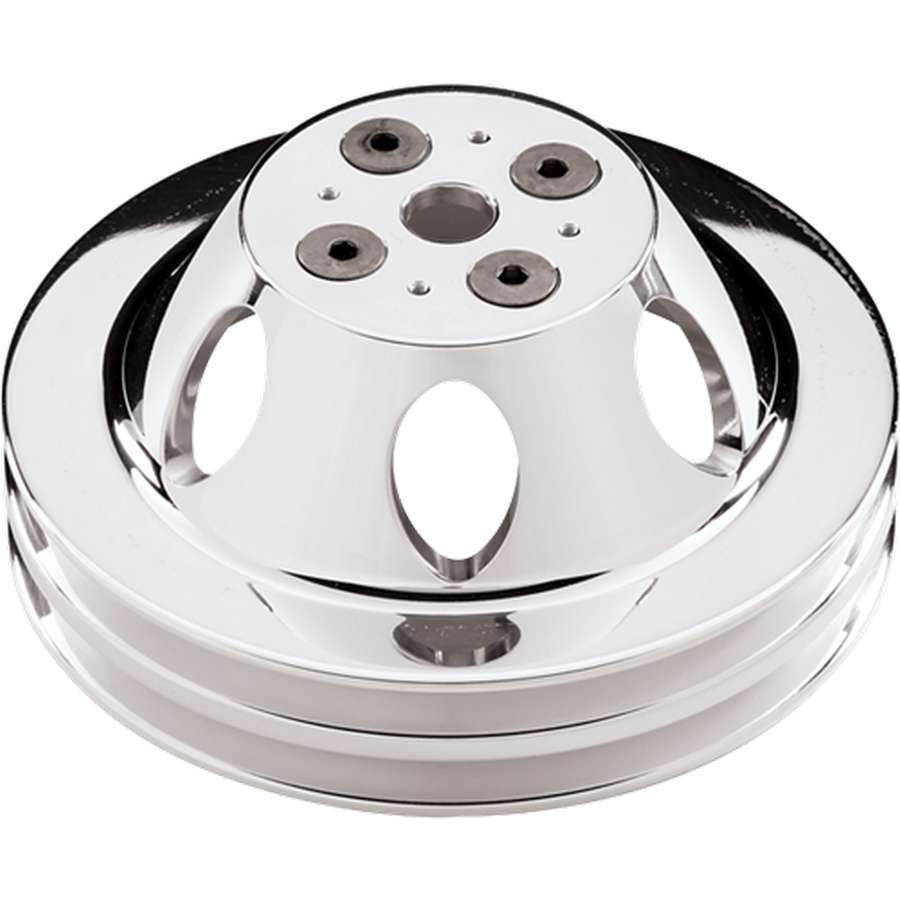 Billet Specialties Polished BBC 2 Groove Upper Pulley