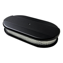 Cargar imagen en el visor de la galería, Billet Specialties Air Cleaner Large Oval Ribbed Black