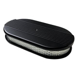 Billet Specialties Air Cleaner Large Oval Ribbed Black