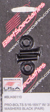 Load image into Gallery viewer, Billet Specialties 5/16-18 X 1in SS Bolts Black Pair