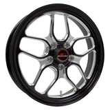 Rueda Billet Specialties Win Lite negra de 17 x 4,5 pulgadas y 2 pulgadas de ancho