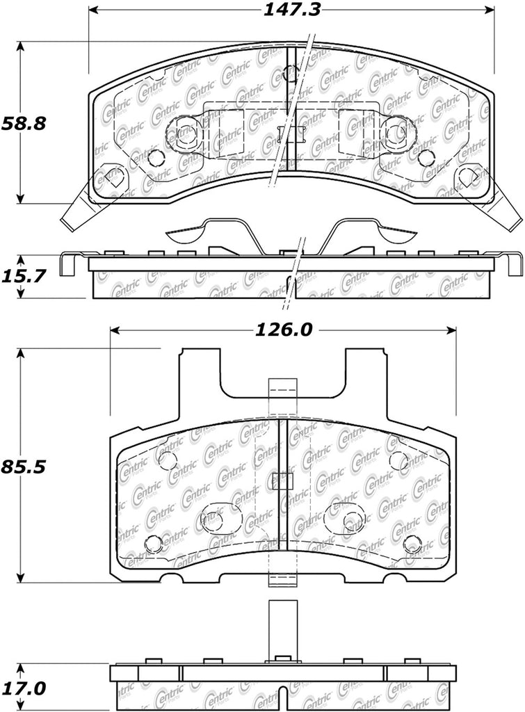 Centric Parts C-TEK Ceramic Brake Pads with Shims