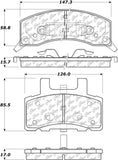 Pastillas de freno de cerámica C-TEK de Centric Parts con calzas