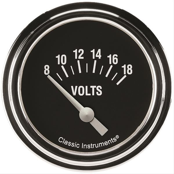 Medidor de voltaje de 2-5/8" de Classic Instruments Hot Rod con barrido corto