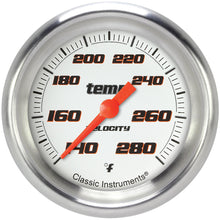 Cargar imagen en el visor de la galería, Classic Instruments Velocity White Temperatu re Gauge 2-5/8 Full Swee